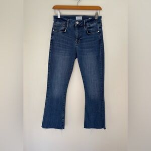 FRAME Le Crop Mini Boot Jeans in Poe Blue - Size 27